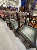 19th cent. Mahogany dining chairs of good proportions, carved side supports and acanthus rails,