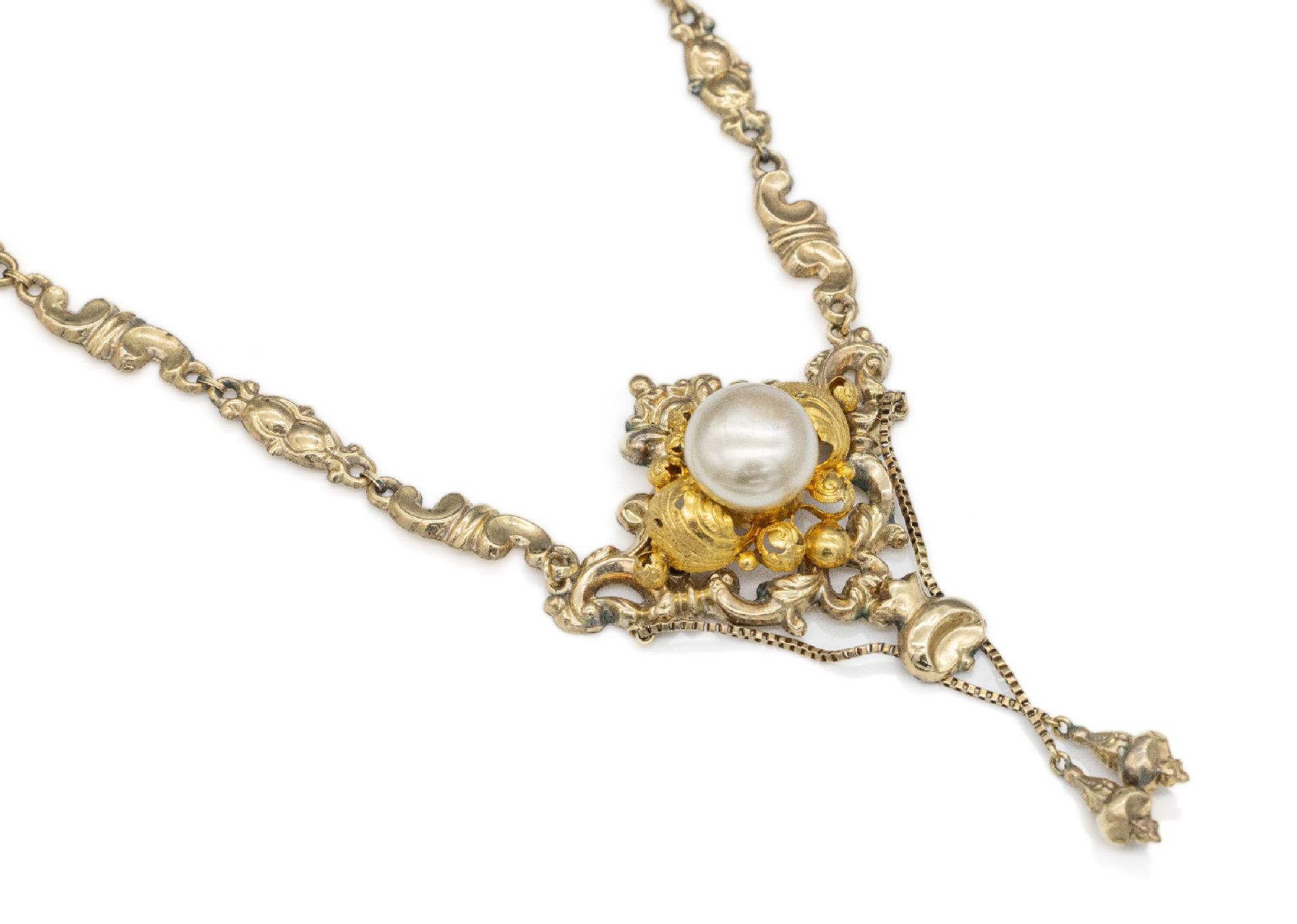 Schaumgold-Collier, Biedermeier, um 1850/60, zeittyp.