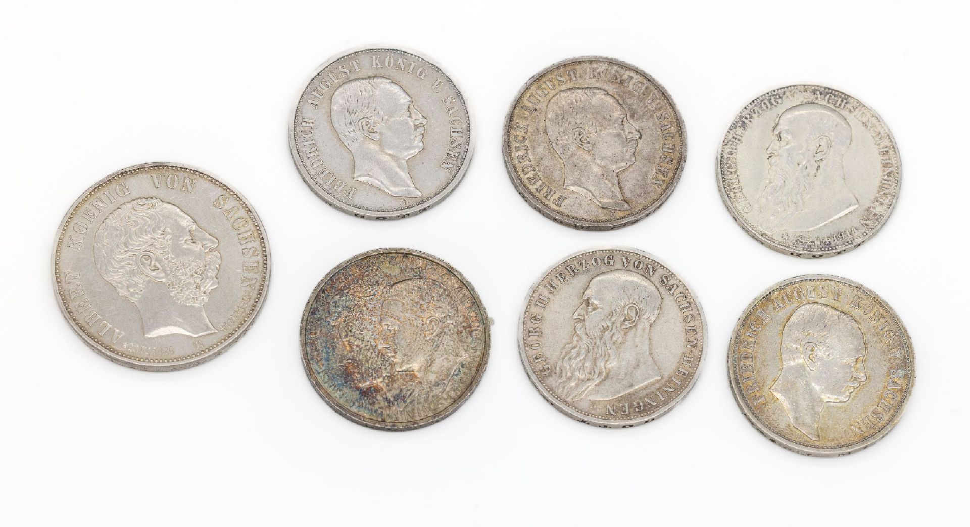Konvolut 7 Silbermünzen,   Deutsches Reich, 3 Mark: 3 x