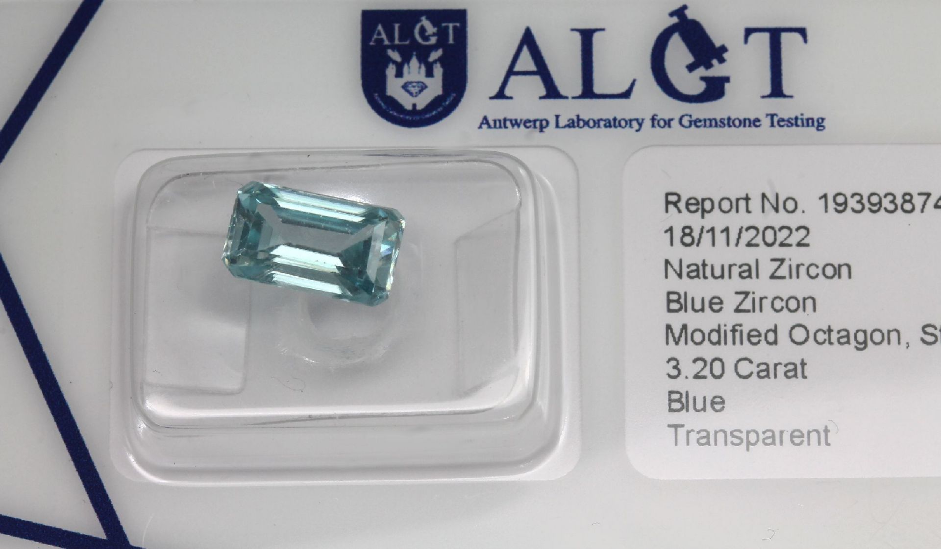 Lot 5 lose Zirkone,   zus. 11.78 ct, 1 x blau - Bild 5 aus 6