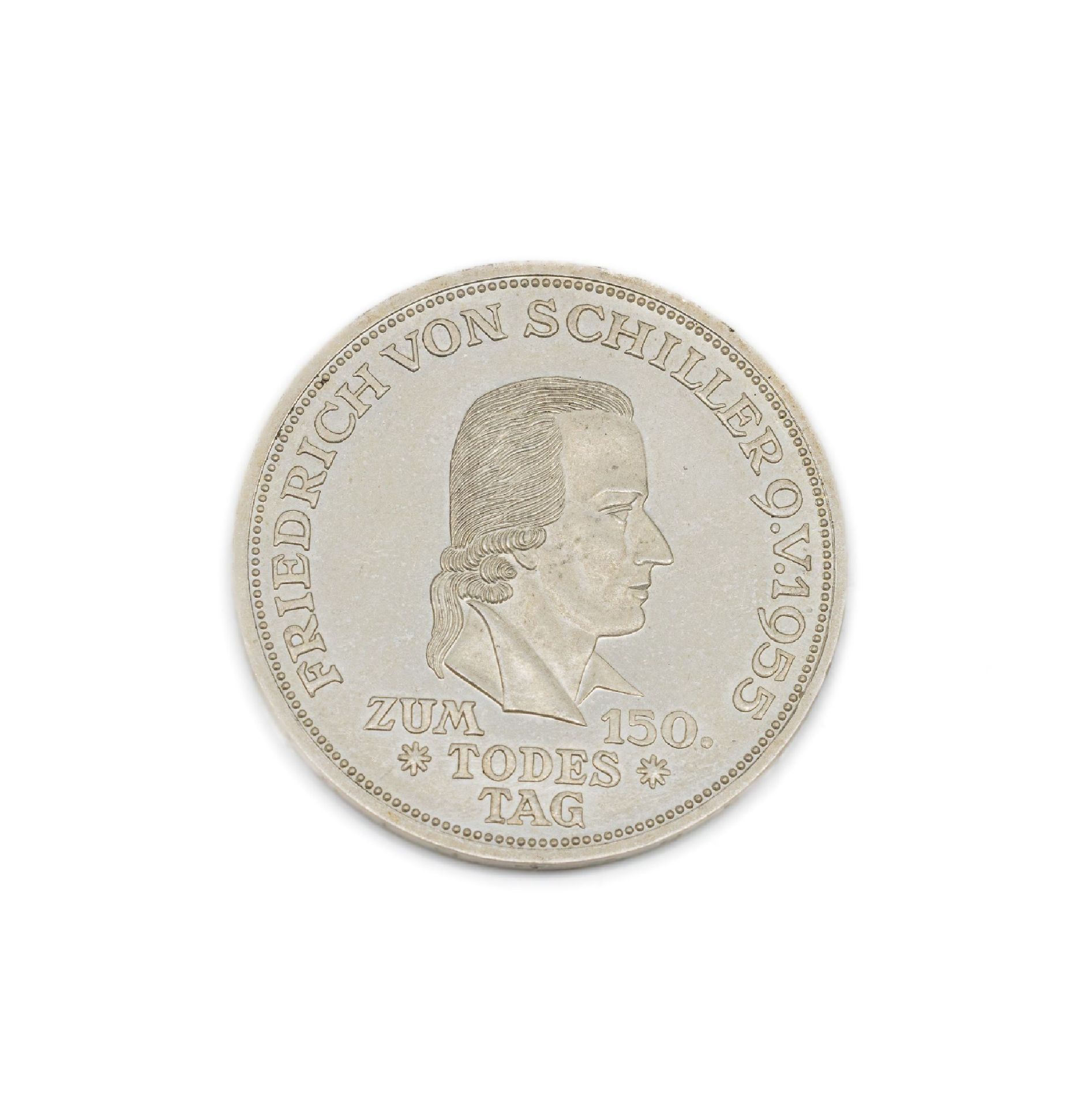 5 Mark Silbermünze,   Deutschland 1955, zum 150. Todestag