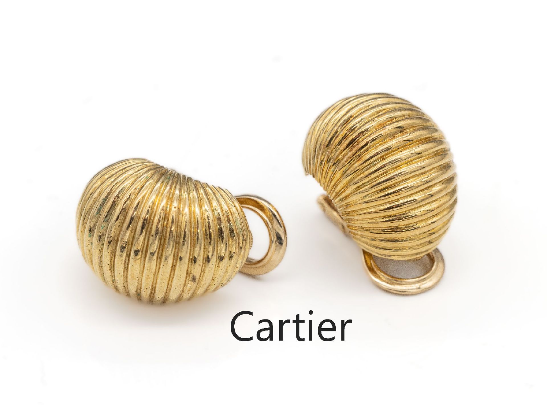 18 kt Gold CARTIER Ohrclips,   GG 750/000, 1960er Jahre,