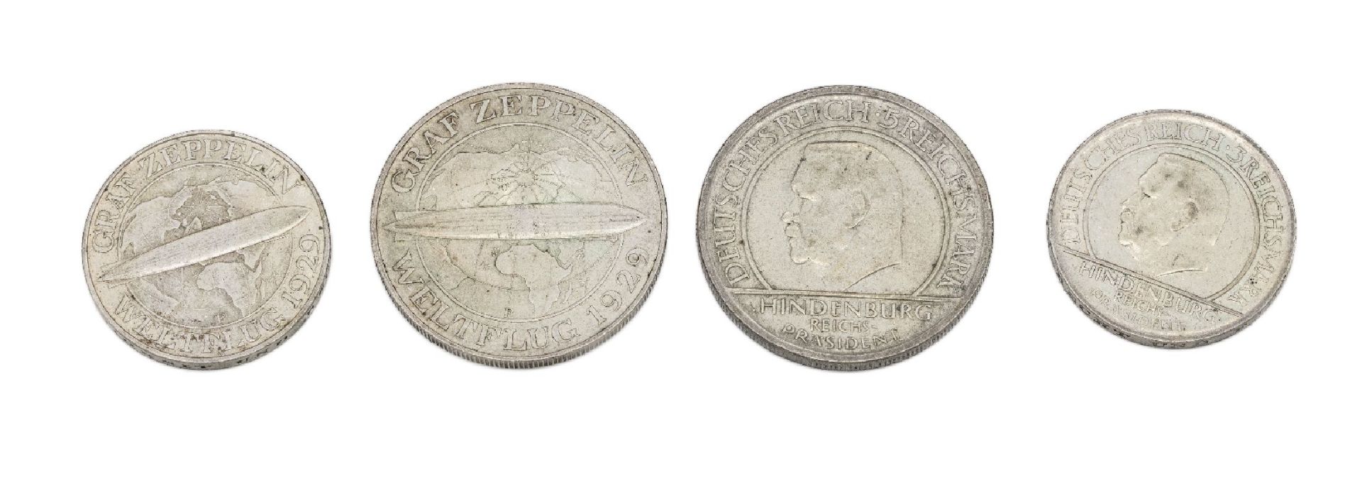 Konvolut 4 Silbermünzen,   Deutsches Reich, Hindenburg, 3