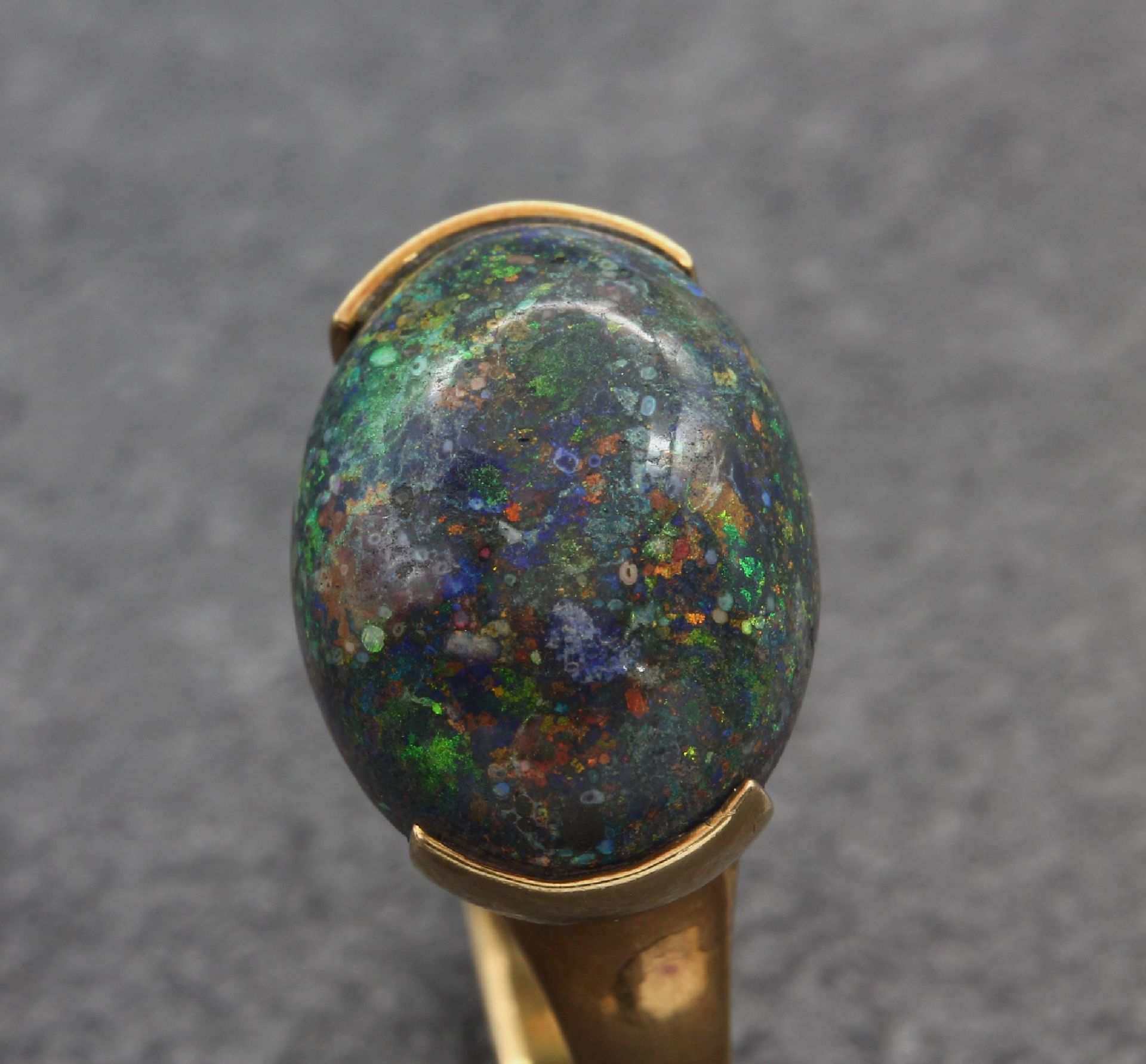 18 kt Gold GROSSE Opal-Ring,   GG 750/000, ovaler - Bild 3 aus 3