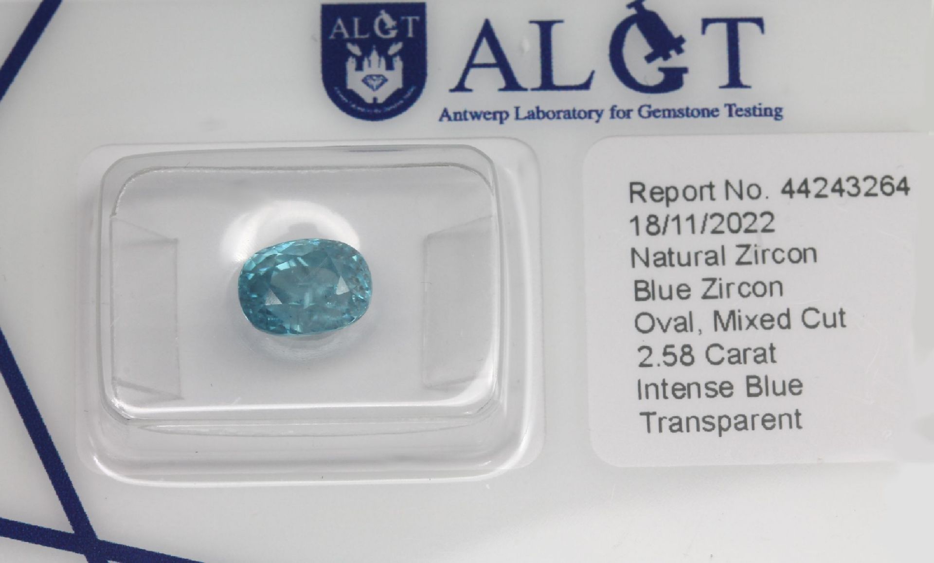 Lot 5 lose Zirkone,   zus. 11.78 ct, 1 x blau - Bild 6 aus 6