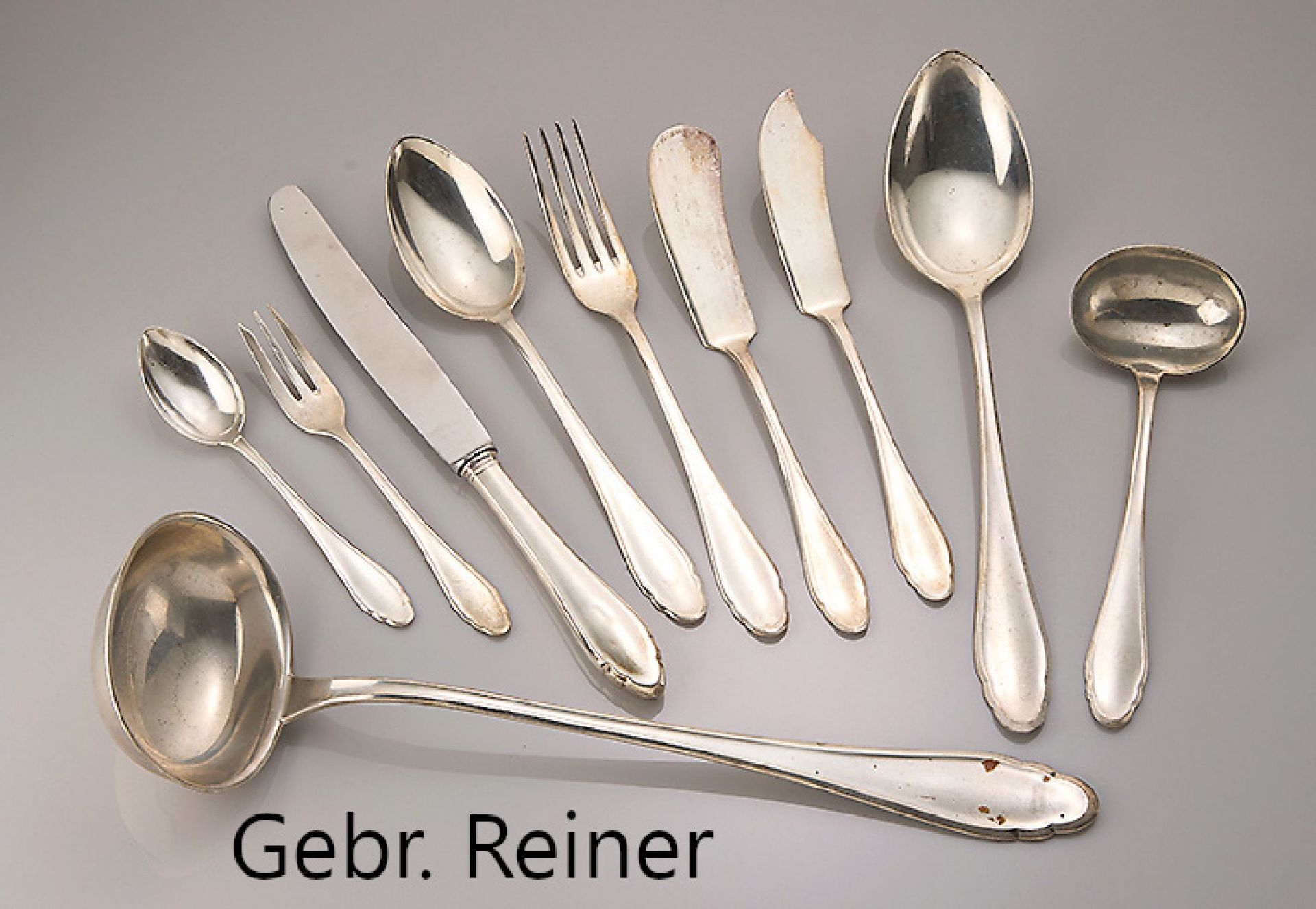 Menue-Besteck für 12 Personen, 800er Silber, deutsch,