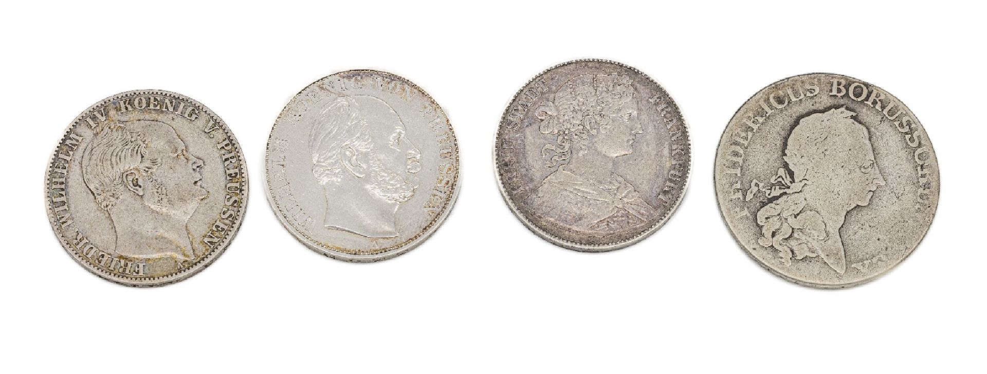 Konvolut 4 Thaler, 1 x Ein Vereinsthaler, Friedrich