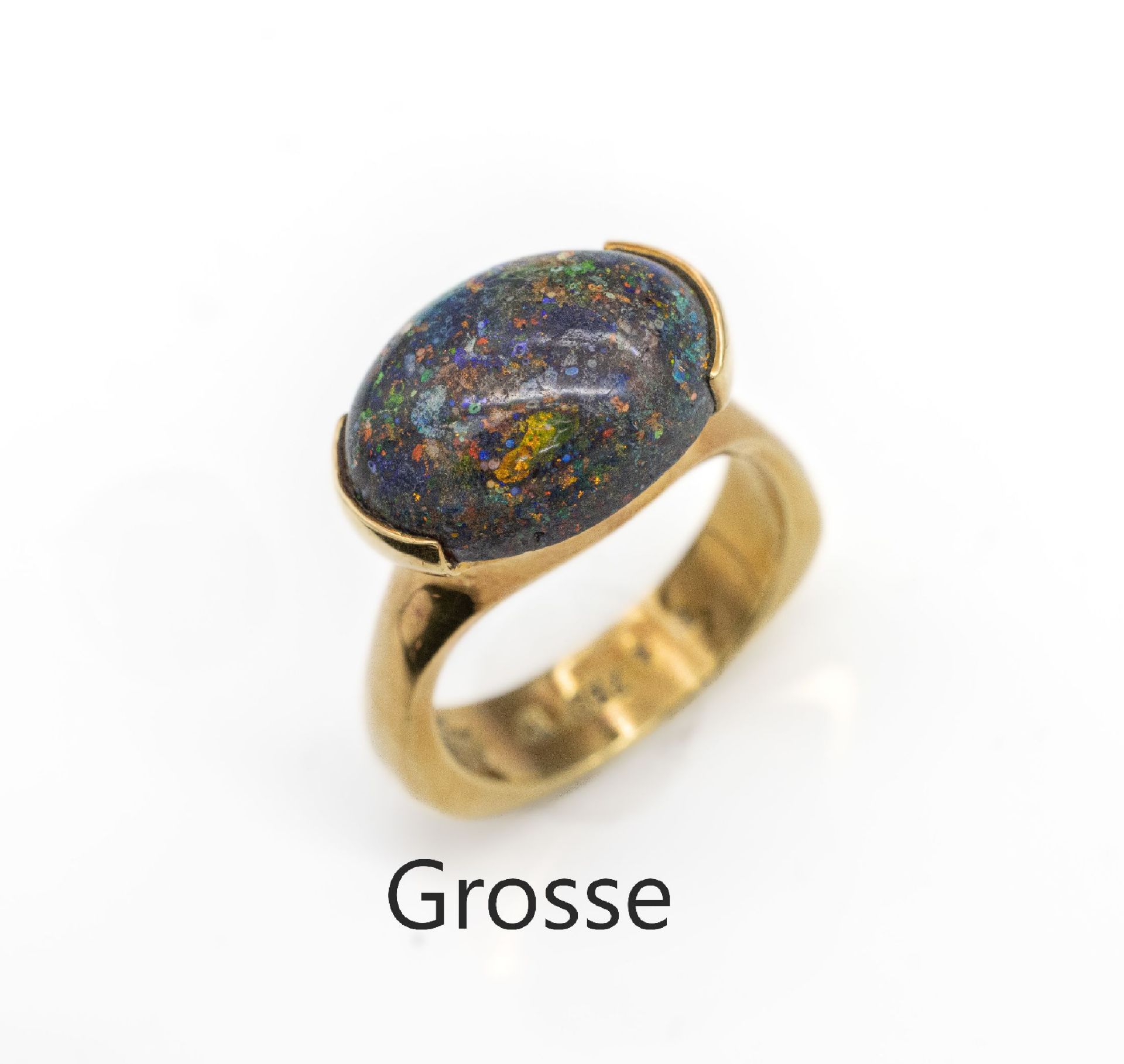 18 kt Gold GROSSE Opal-Ring,   GG 750/000, ovaler