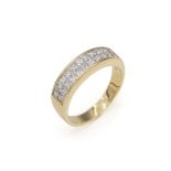 18 kt Gold Diamant-Ring, GG 750/000, 22 Diamanten im