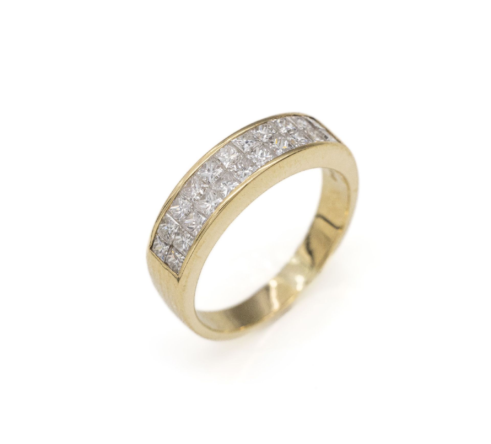 18 kt Gold Diamant-Ring, GG 750/000, 22 Diamanten im