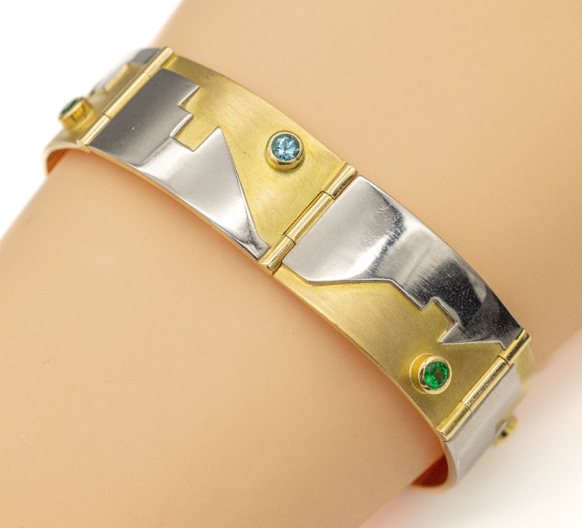 18 kt Gold Designer Armband Goldschmiede JAROSCH/Mannheim, - Bild 3 aus 3