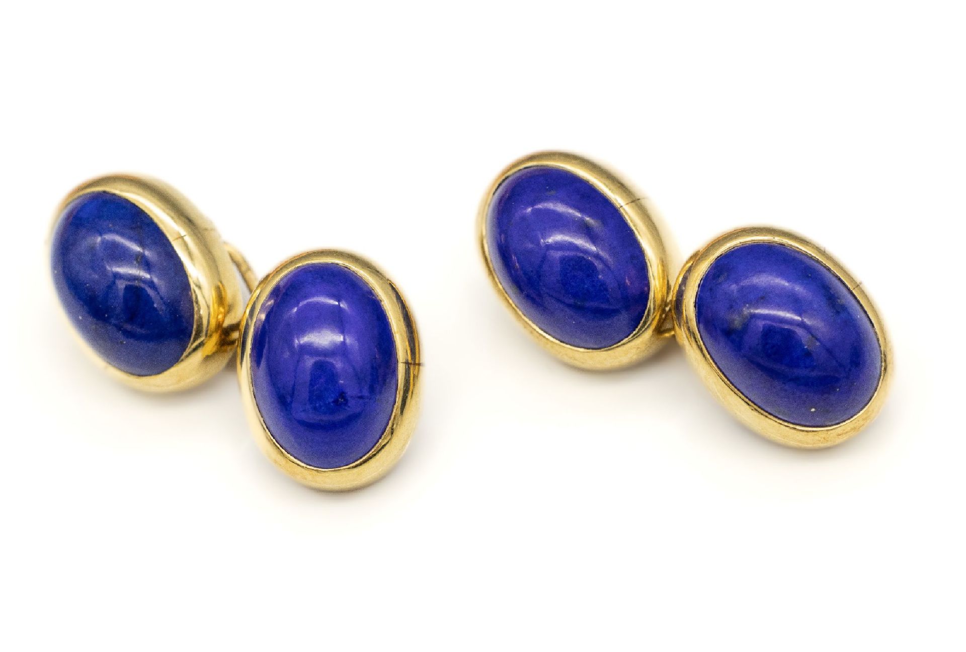 Paar 18 kt Gold Lapislazuli-Manschettenknöpfe, GG