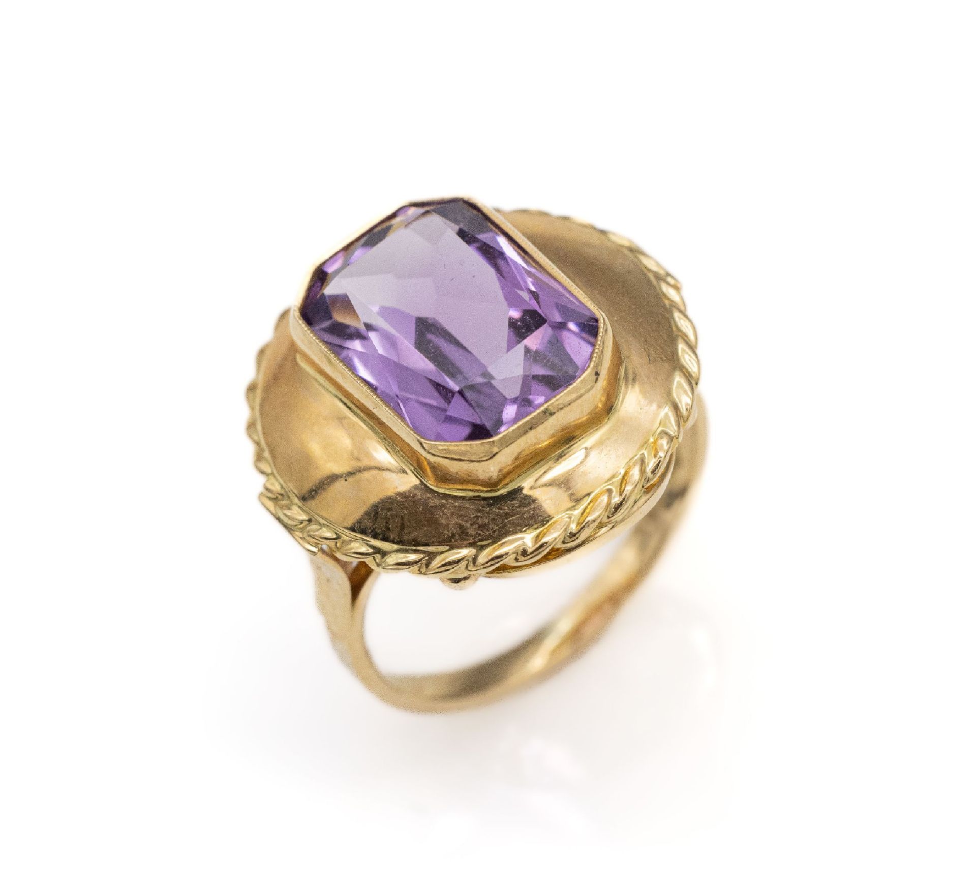 18 kt Gold Amethyst-Ring,   GG 750/000, Amethyst im