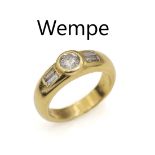 18 kt Gold WEMPE Diamant-Ring,   GG 750/000, Brillant und