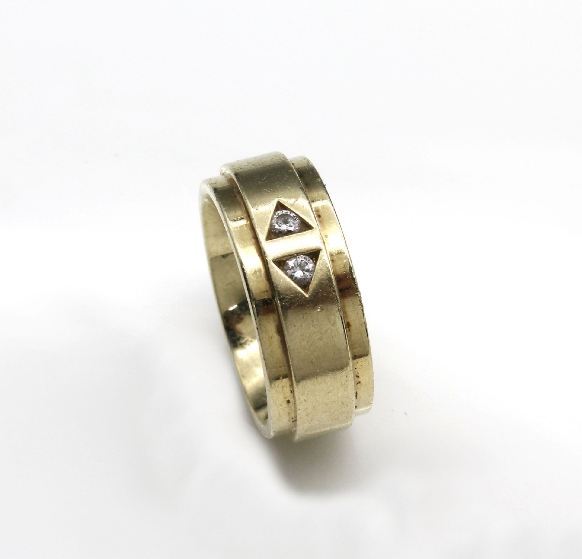 14 kt Gold Diamant-Ring,   GG 585/000, ca. 19.1 g, 2