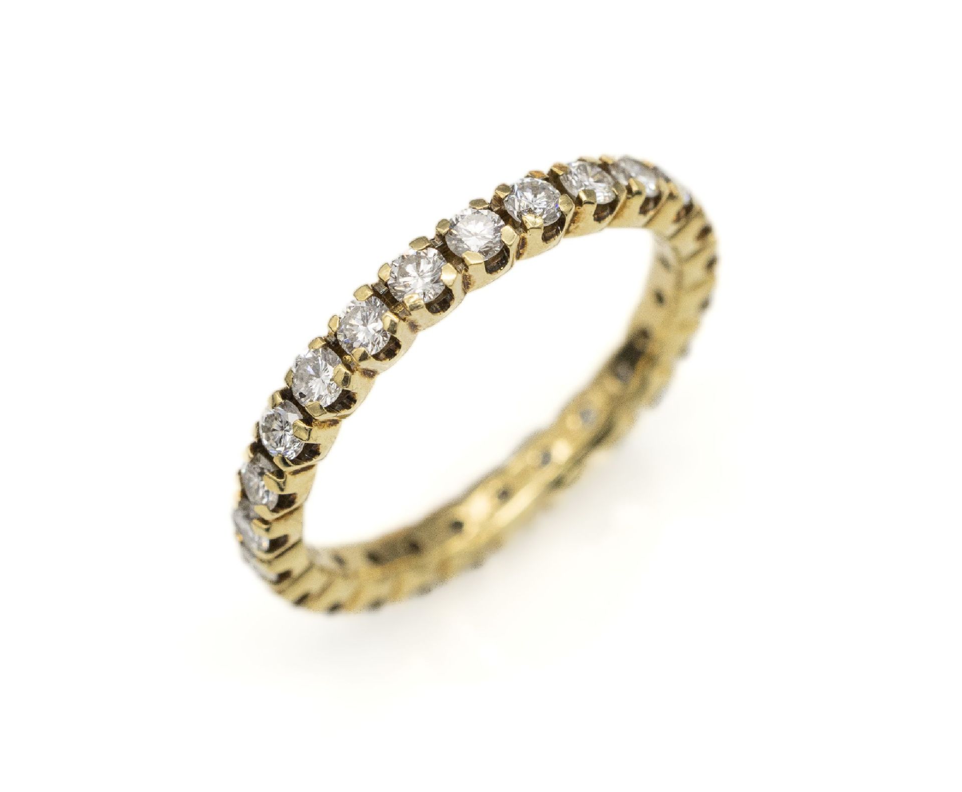 14 kt Gold Brillant-Memoryring, GG 585/000,Brillanten