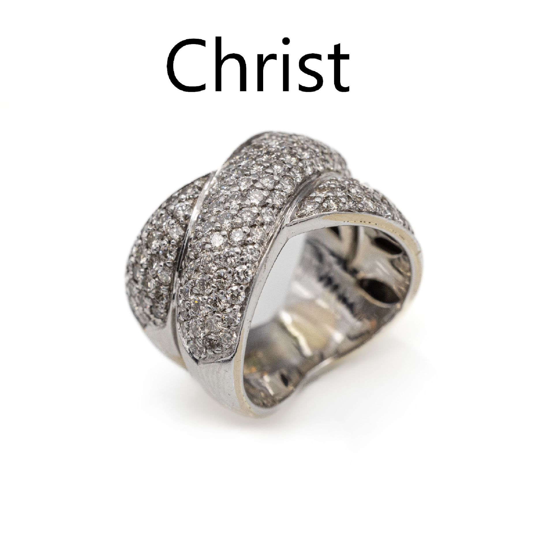 18 kt Gold CHRIST Brillant Ring,   WG 750/ 000,