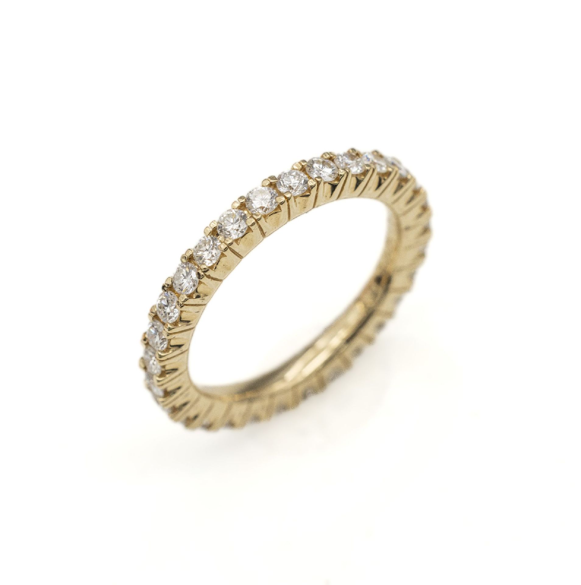 14 kt Gold Brillant-Memoryring, GG 585/000, Brillanten