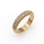 18 kt Gold Brillant-Ring,   RG 750/000, hälftig 2-reihig