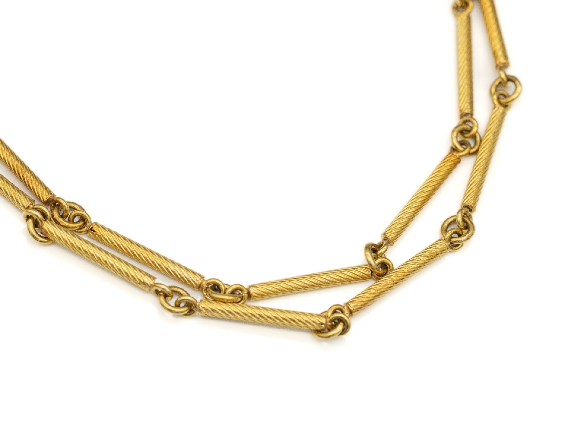 18 kt Gold Collier, GG 750/000, längliche Glieder mit