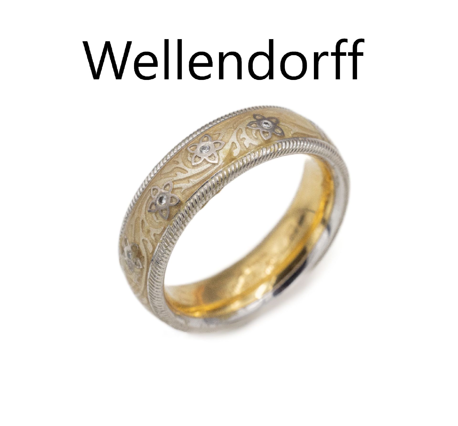 18 kt Gold WELLENDORFF Brillant-Email-Ring,