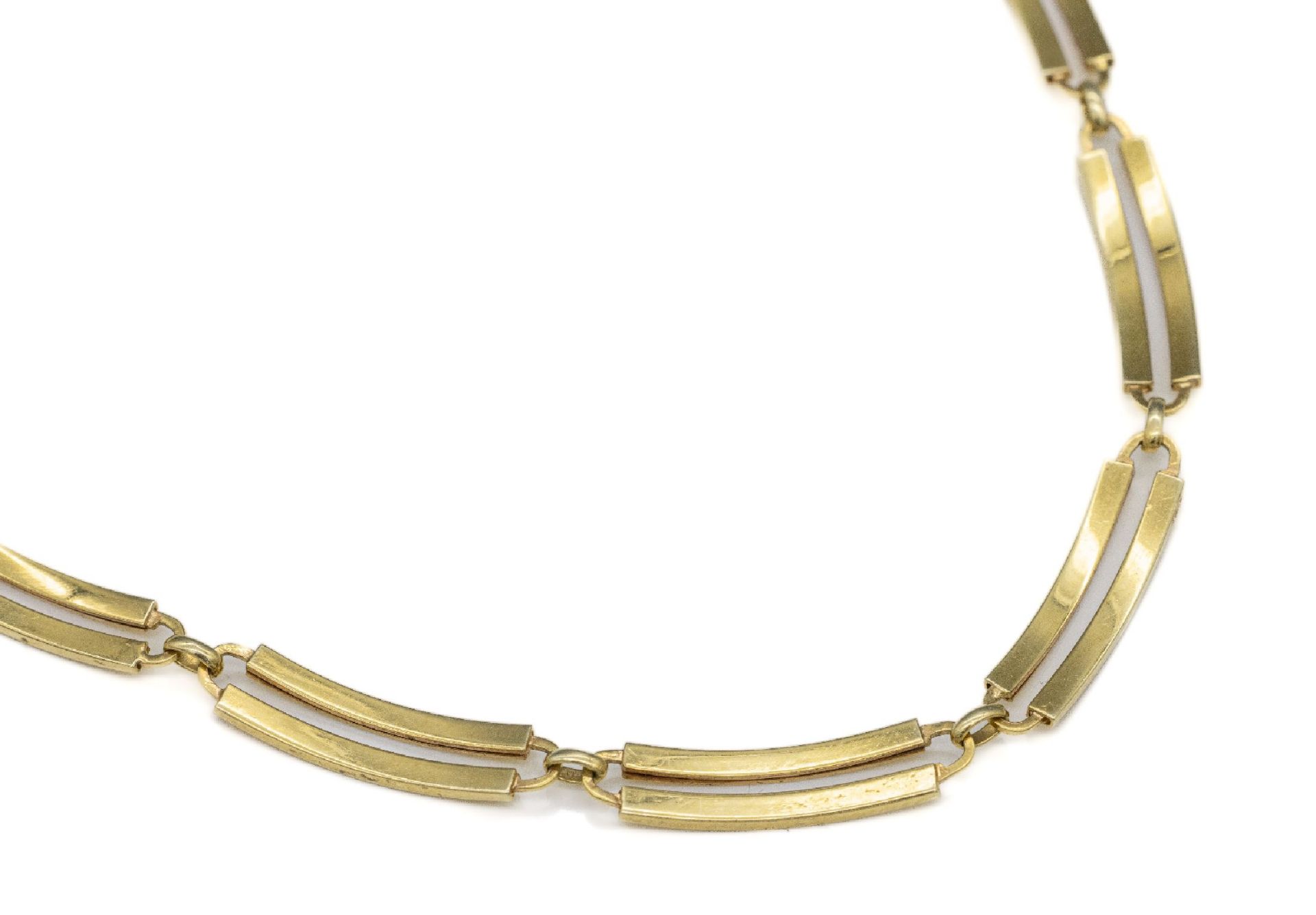 14 kt Gold Collier,   GG 585/000, 2-reihig, L. ca. 40.5