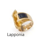 14 kt Gold LAPPONIA-Ring,   GG 585/000, Labradoriteinlage,