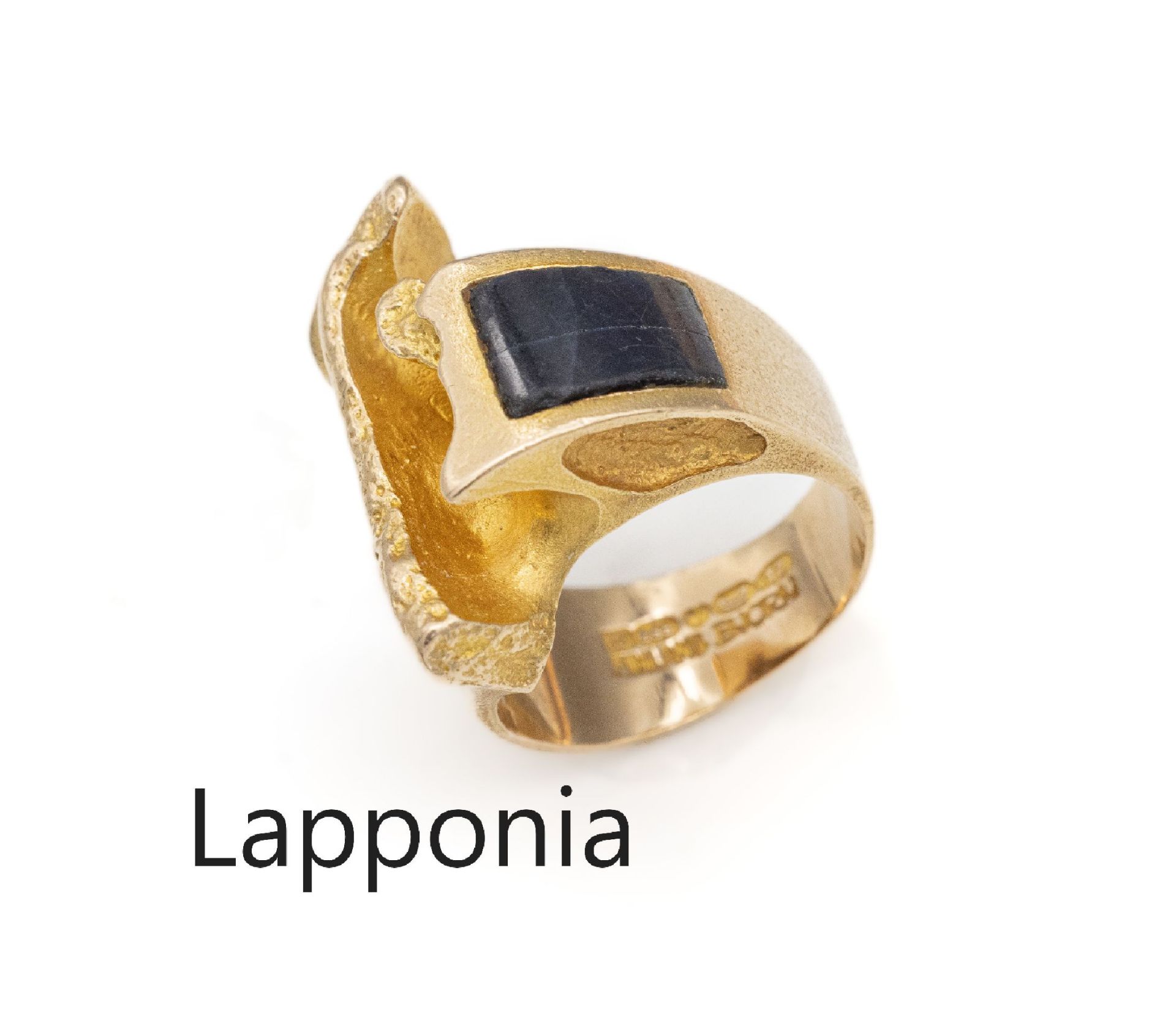 14 kt Gold LAPPONIA-Ring,   GG 585/000, Labradoriteinlage,