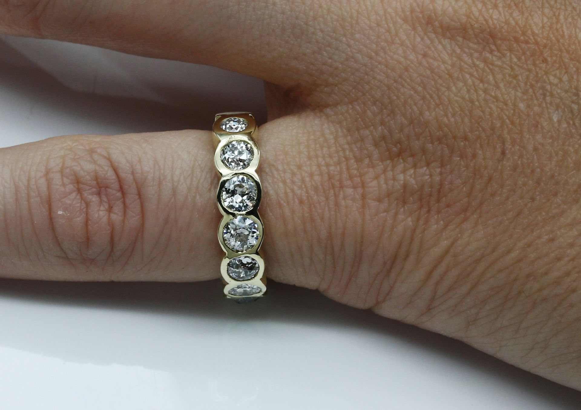 14 kt Gold Diamant-Ring,   GG 585/000, 8 - Bild 2 aus 2