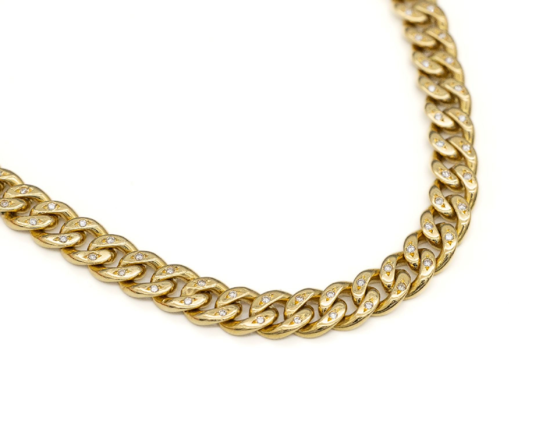 18 kt Gold Brillant-Collier,   GG 750/000, 58Brillanten