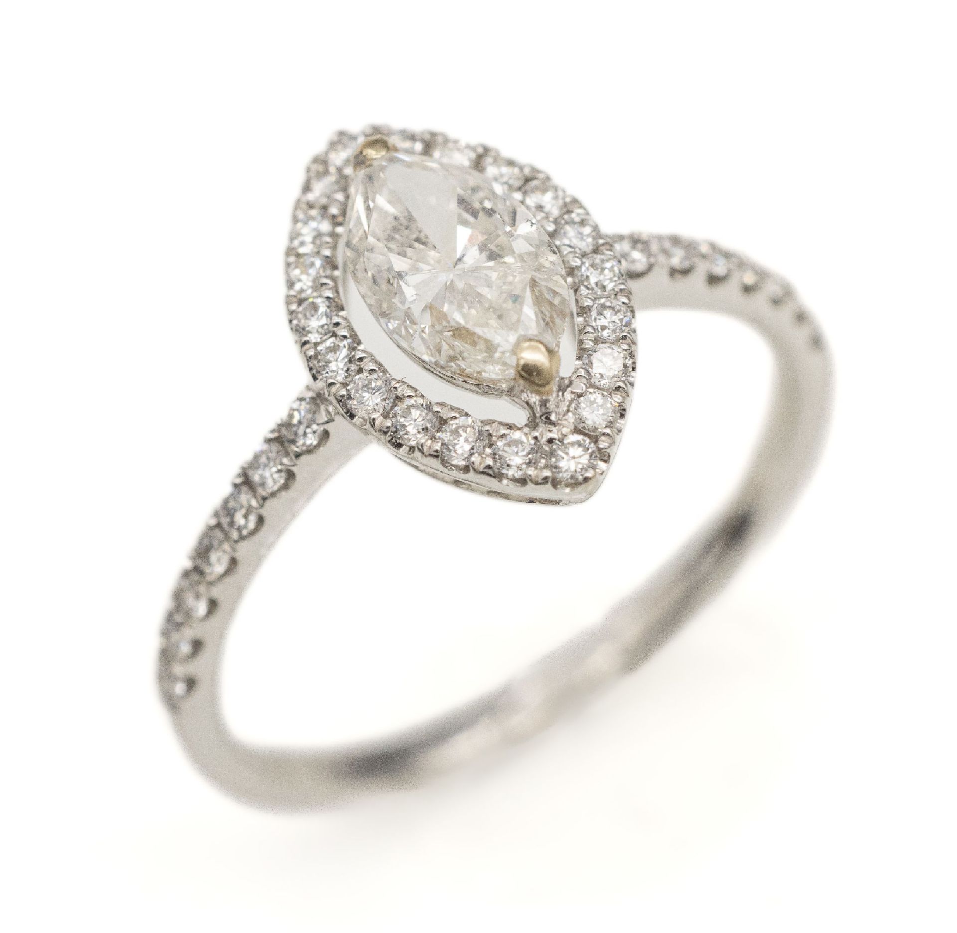18 kt Gold Diamant-Ring, WG 750/000,