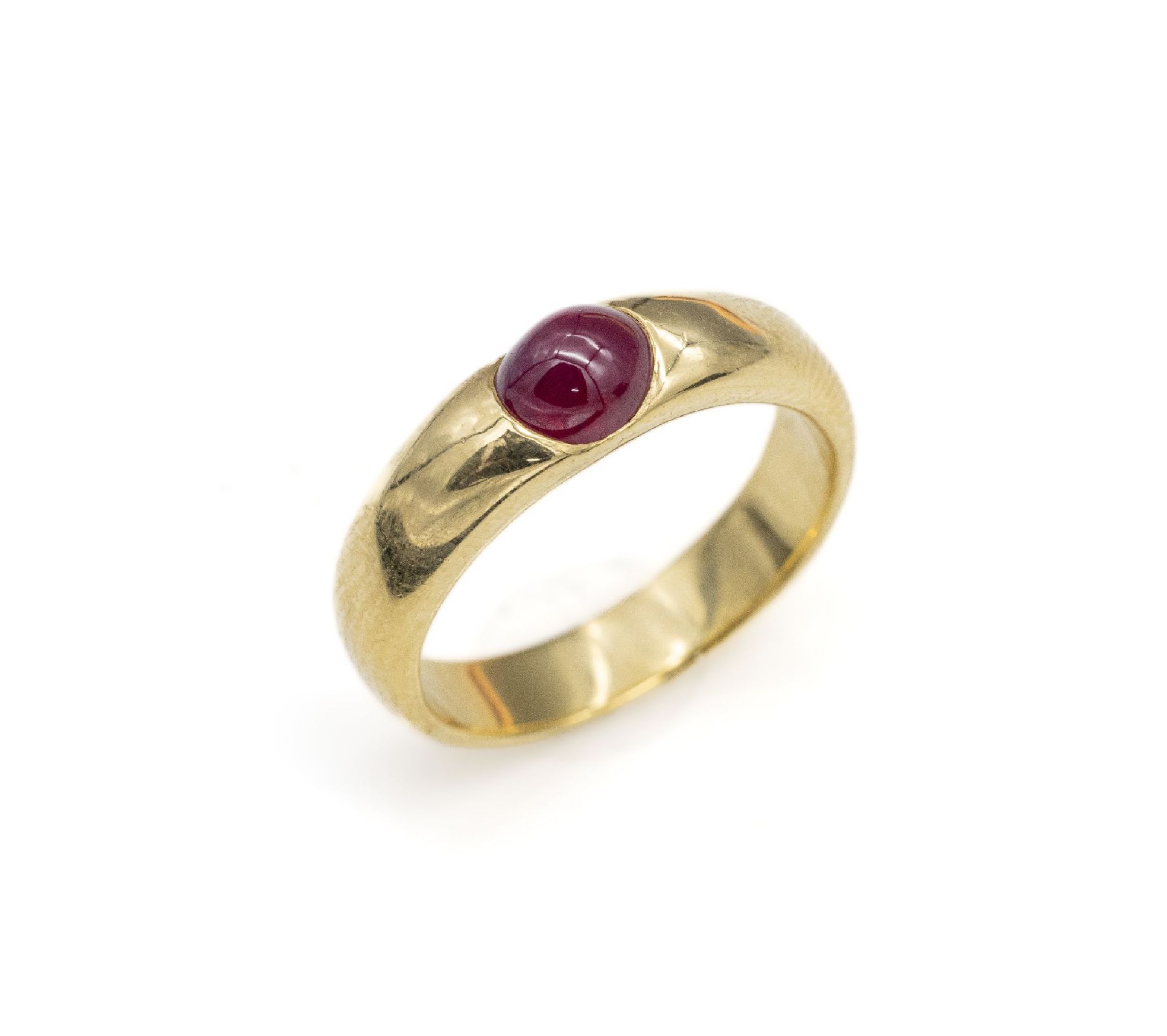 18 kt Gold Rubin-Ring, GG 750/000, einzelner