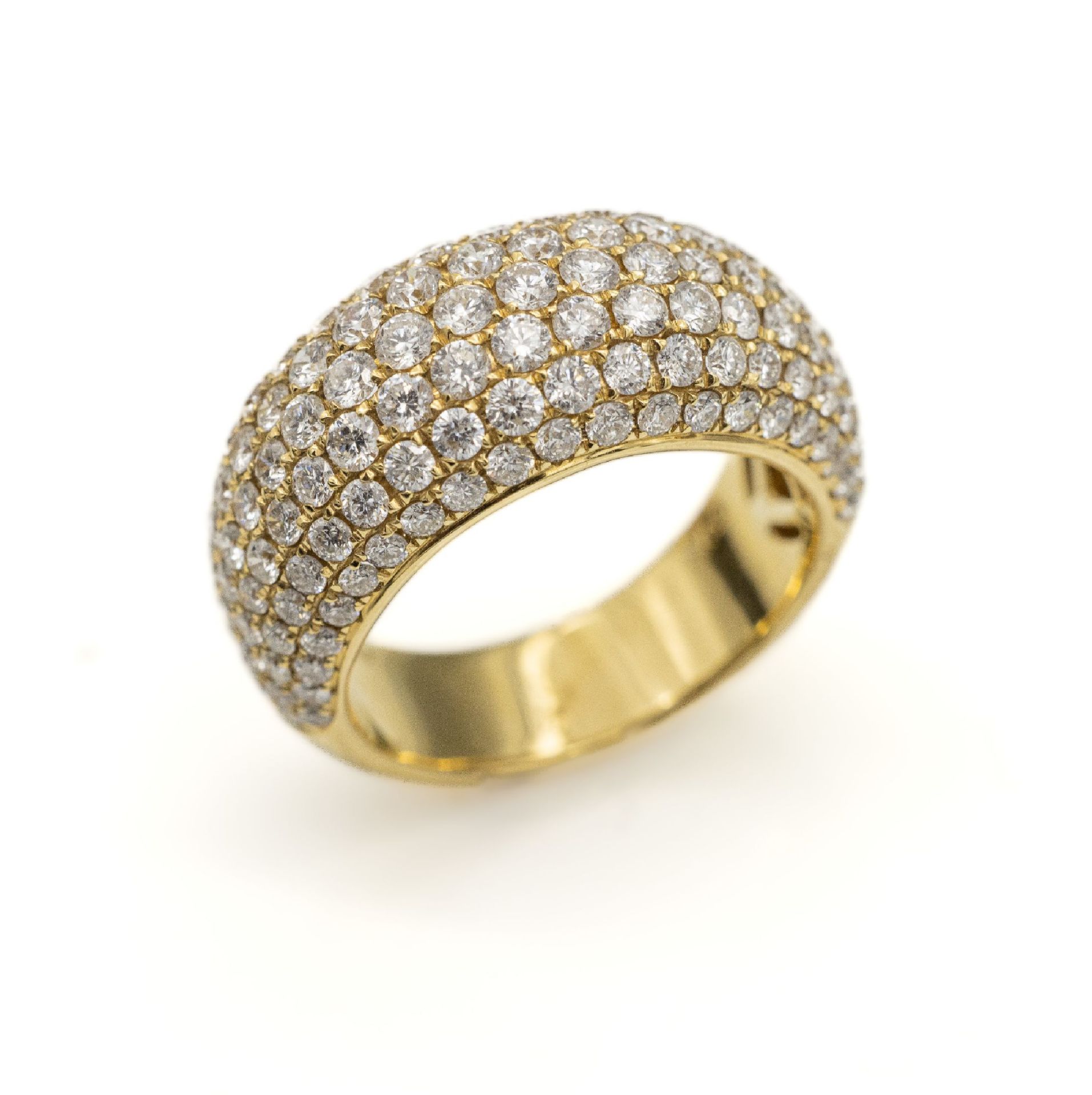 18 kt Gold Brillant-Ring, GG 750/000, Brillanten zus.