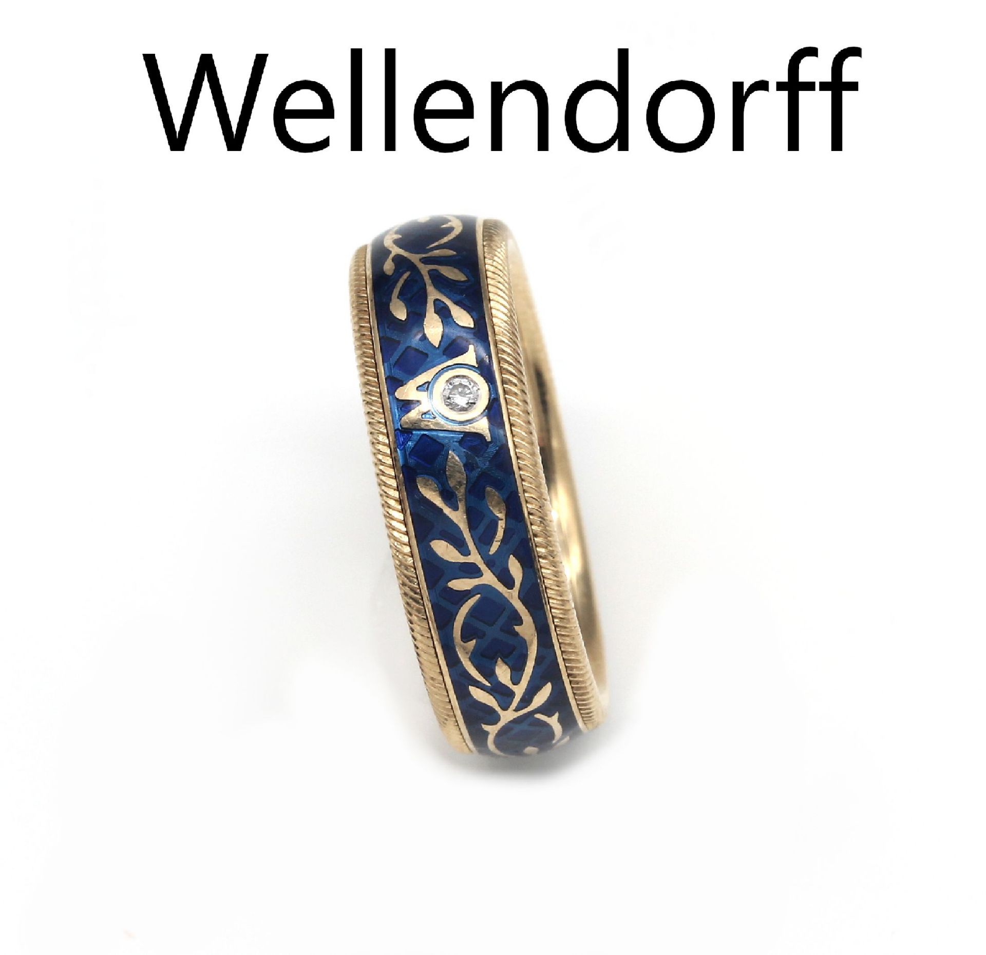 18 kt Gold WELLENDORFF-Ring 'Vergissmeinnicht',   GG