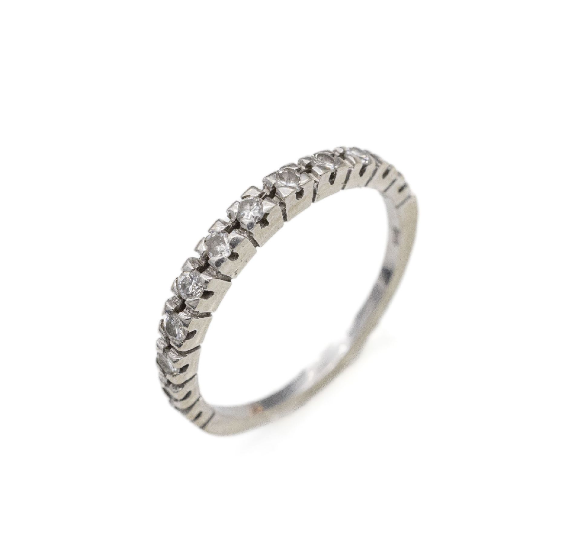 14 kt Gold Diamant-Halbmemoryring, WG 585/000, 11