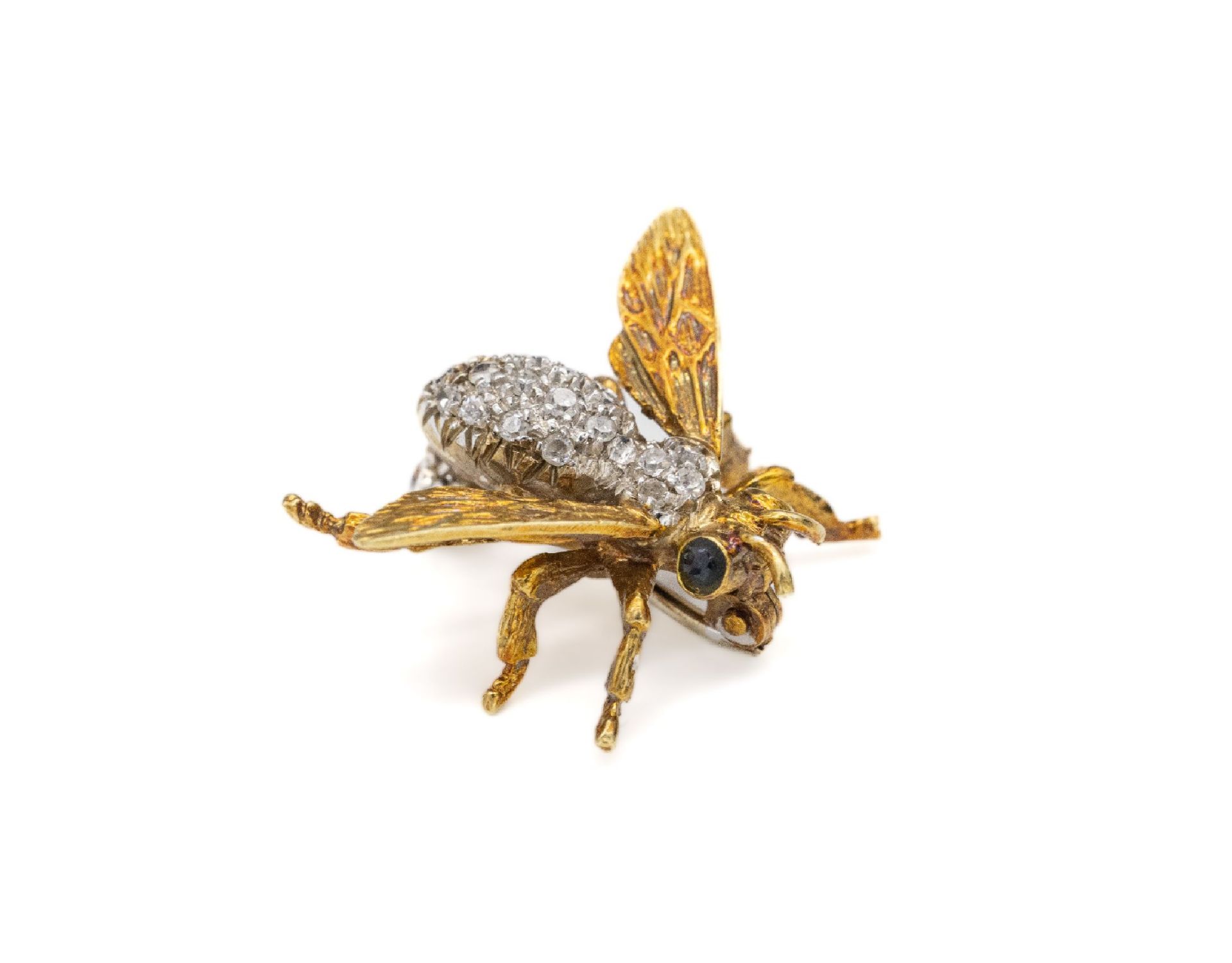 18 kt Gold Diamant-Brosche 'Insekt', GG 750/000, Körper