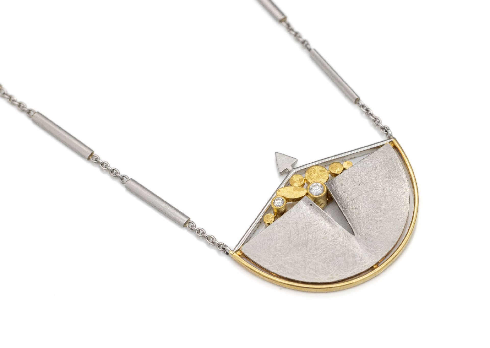 Platin und 21.6 kt Gold Brillant-Collier, Pt und GG