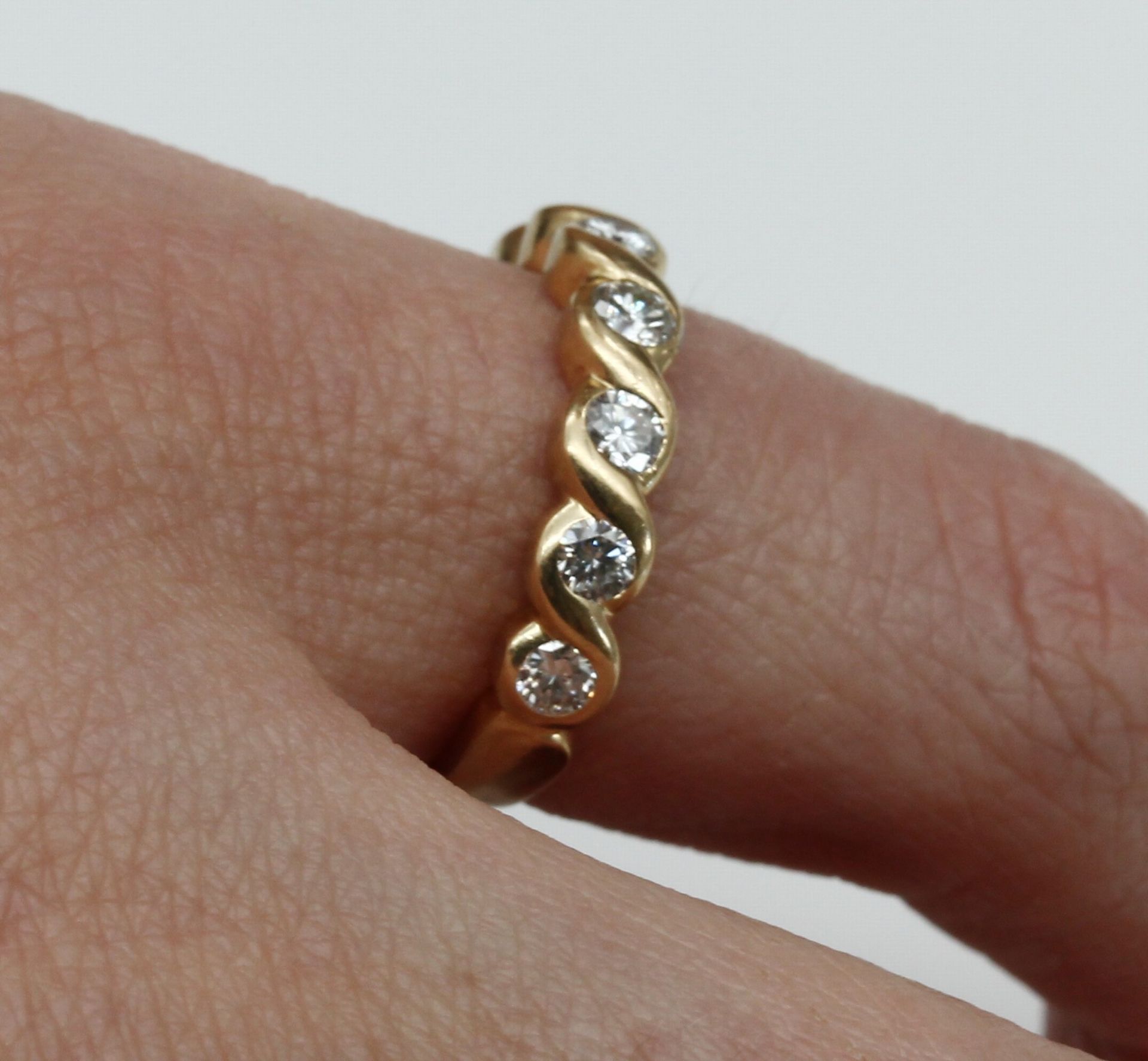 18 kt Gold Brillant-Ring, GG 750/000, gepr., 7 - Image 2 of 2