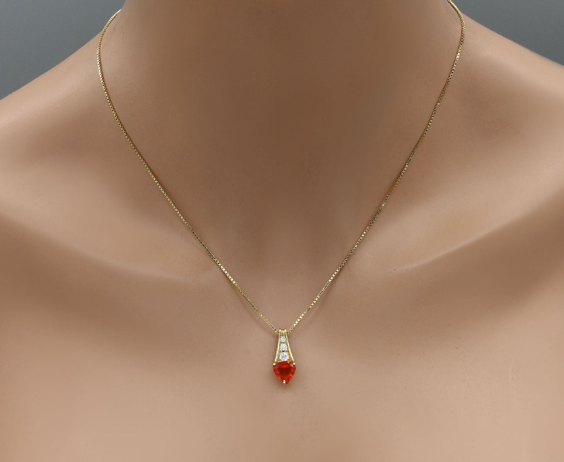 18 kt Gold Feueropal-Diamant-Anhänger, GG 750/000, - Image 3 of 3