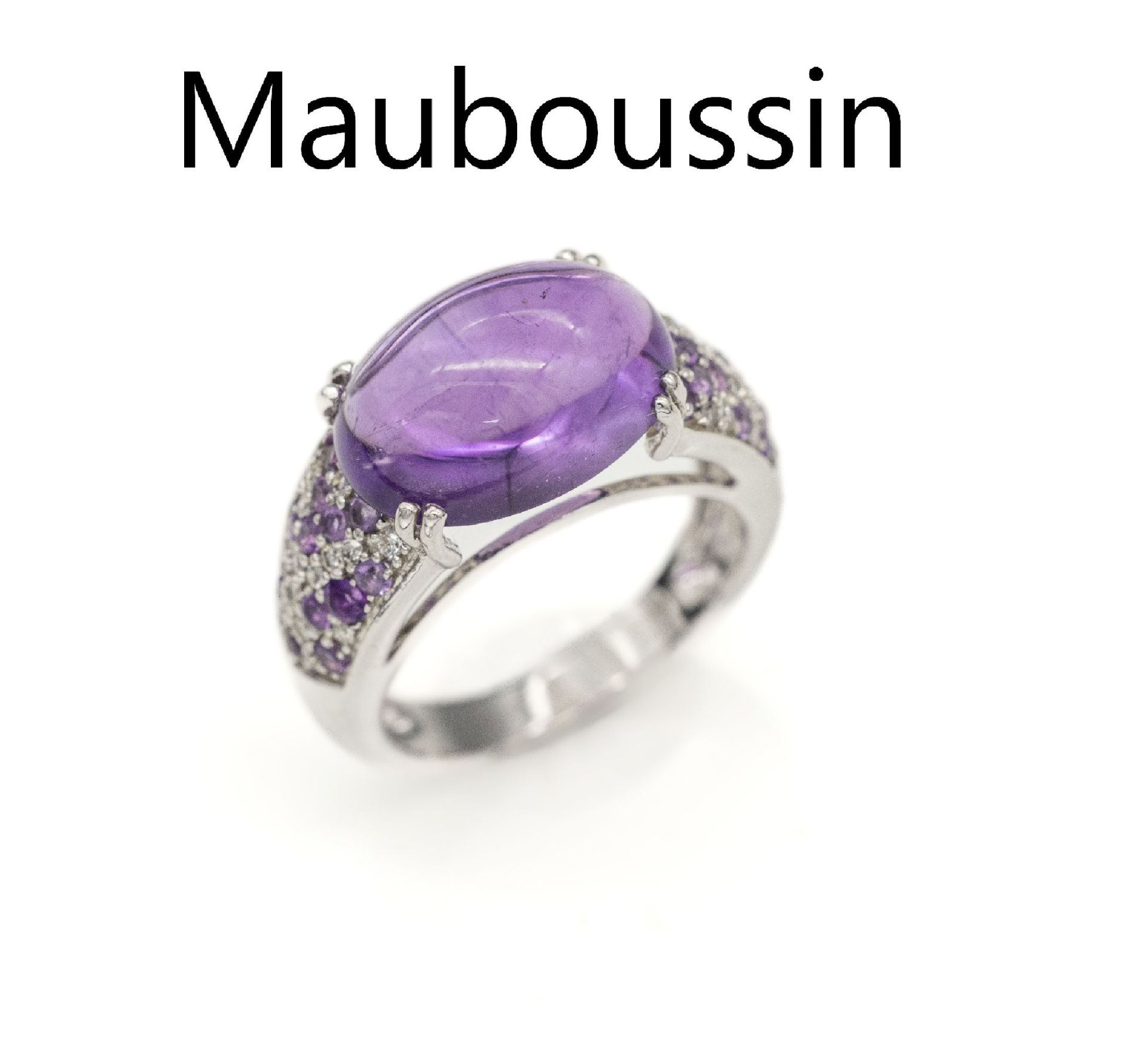 18 kt Gold MAUBOUSSIN Amethyst-Brillant-Ring,   WG