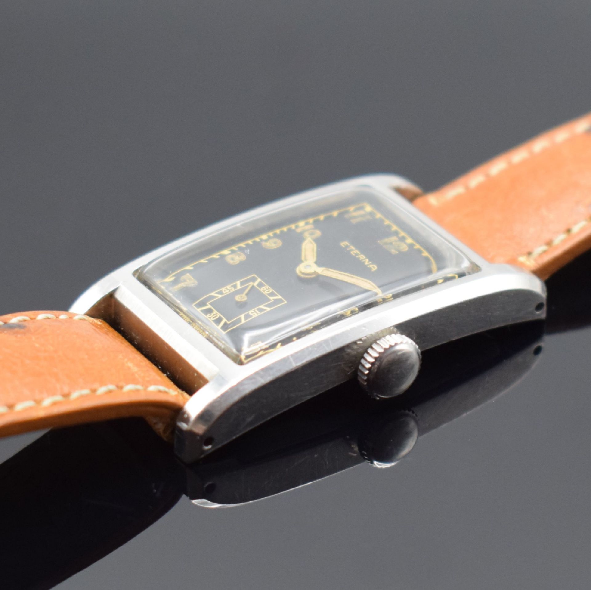 ETERNA seltene rechteckige Armbanduhr mit verschraubtem - Image 3 of 5