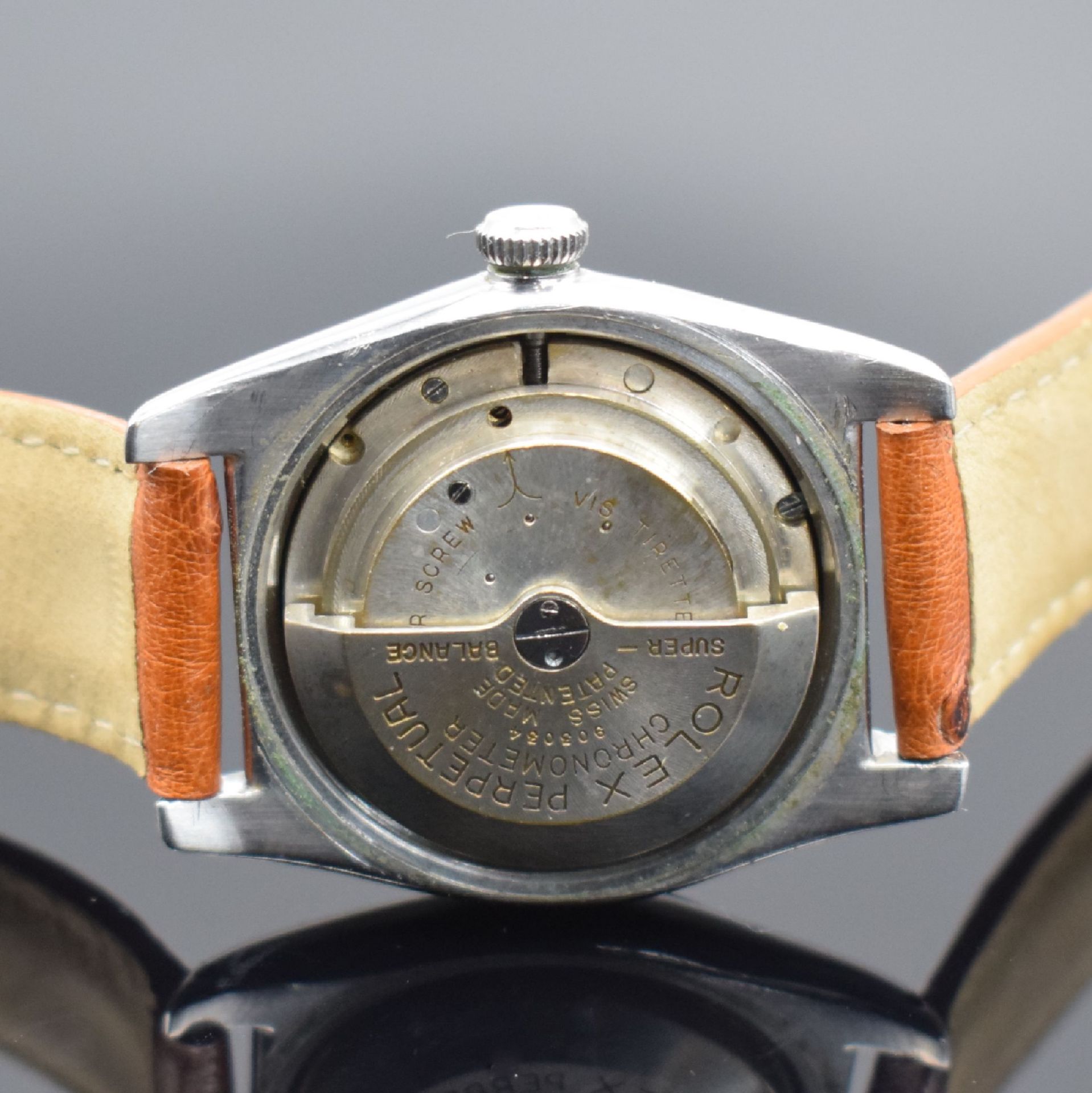 ROLEX Bubble Back Chronometer-Armbanduhr in Stahl, - Image 5 of 7
