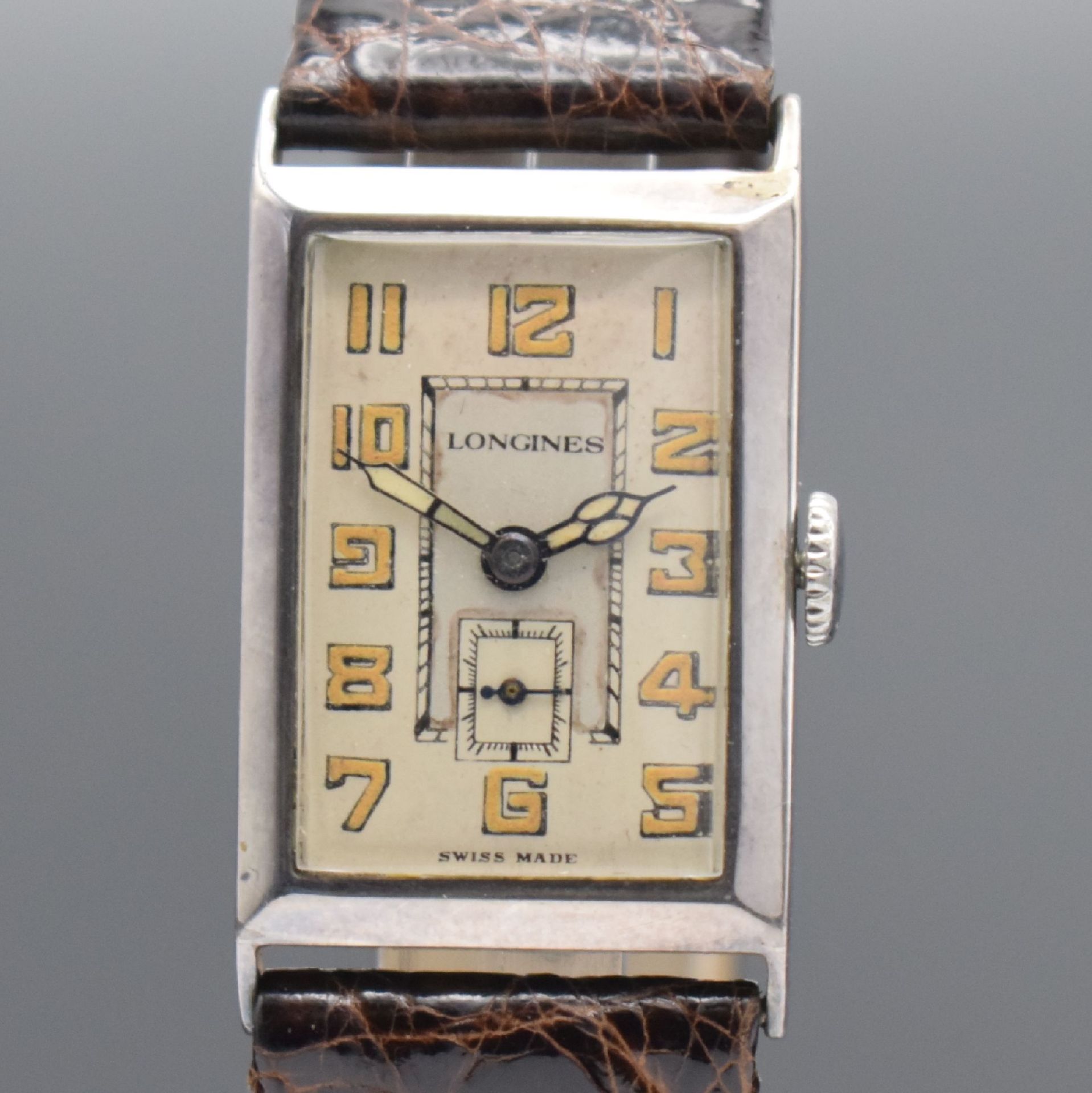 LONGINES Armbanduhr mit Kaliber 9,47N,  Schweiz um 1928, - Bild 2 aus 8