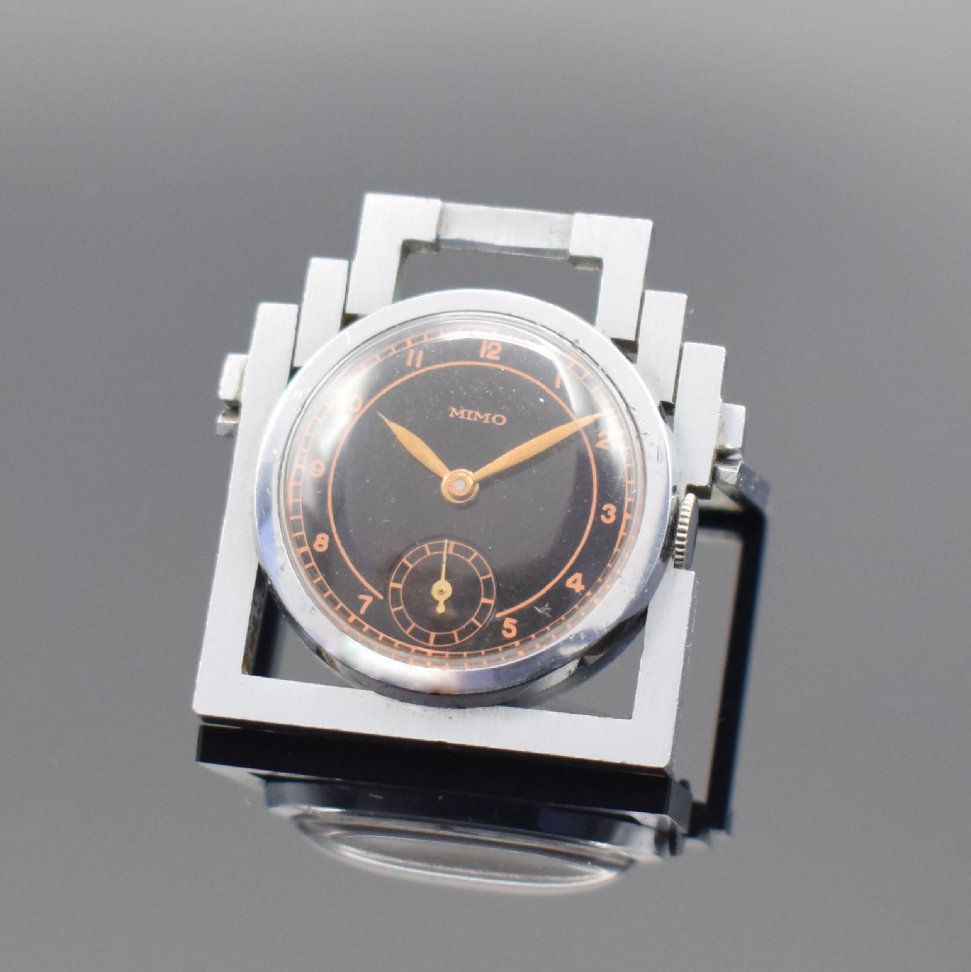 MIMO Watch Co. kleine Reiseuhr, Schweiz um 1930,