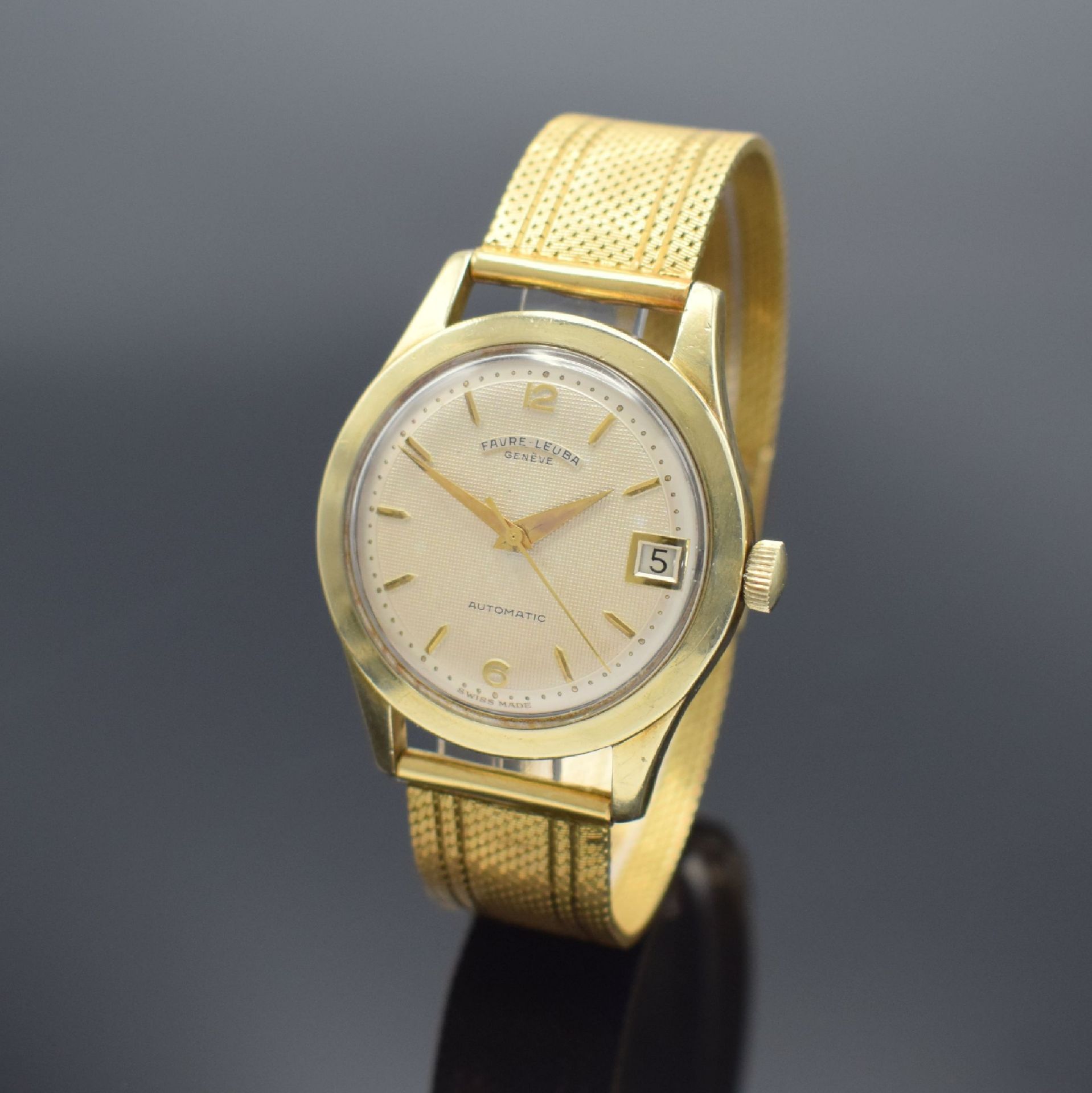 FAVRE LEUBA Herrenarmbanduhr, Schweiz um 1955, Automatik,