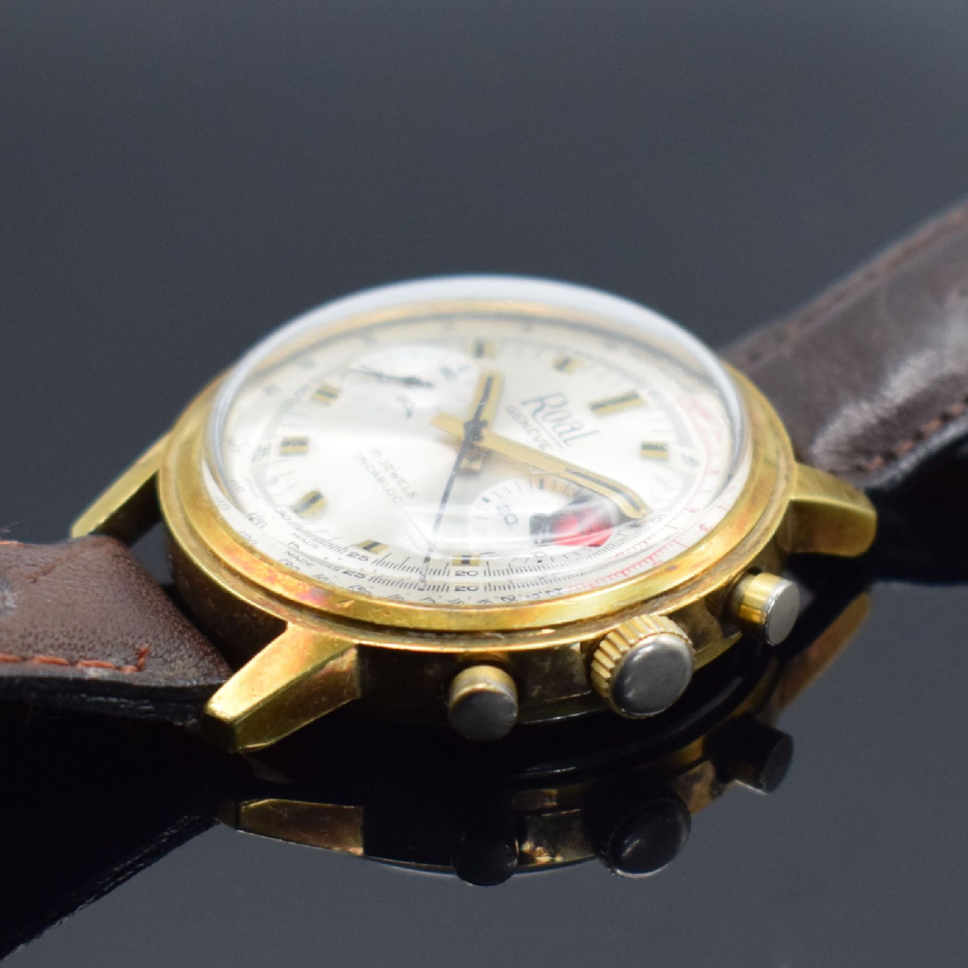 ROAL Geneve Herrenchronograph mit Kaliber Valjoux 7733, - Bild 4 aus 7