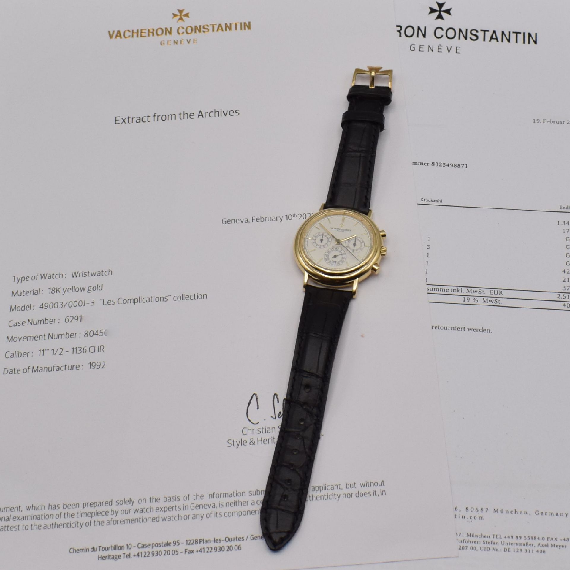 VACHERON & CONSTANTIN Armbandchronograph aus der 'Les - Image 11 of 11