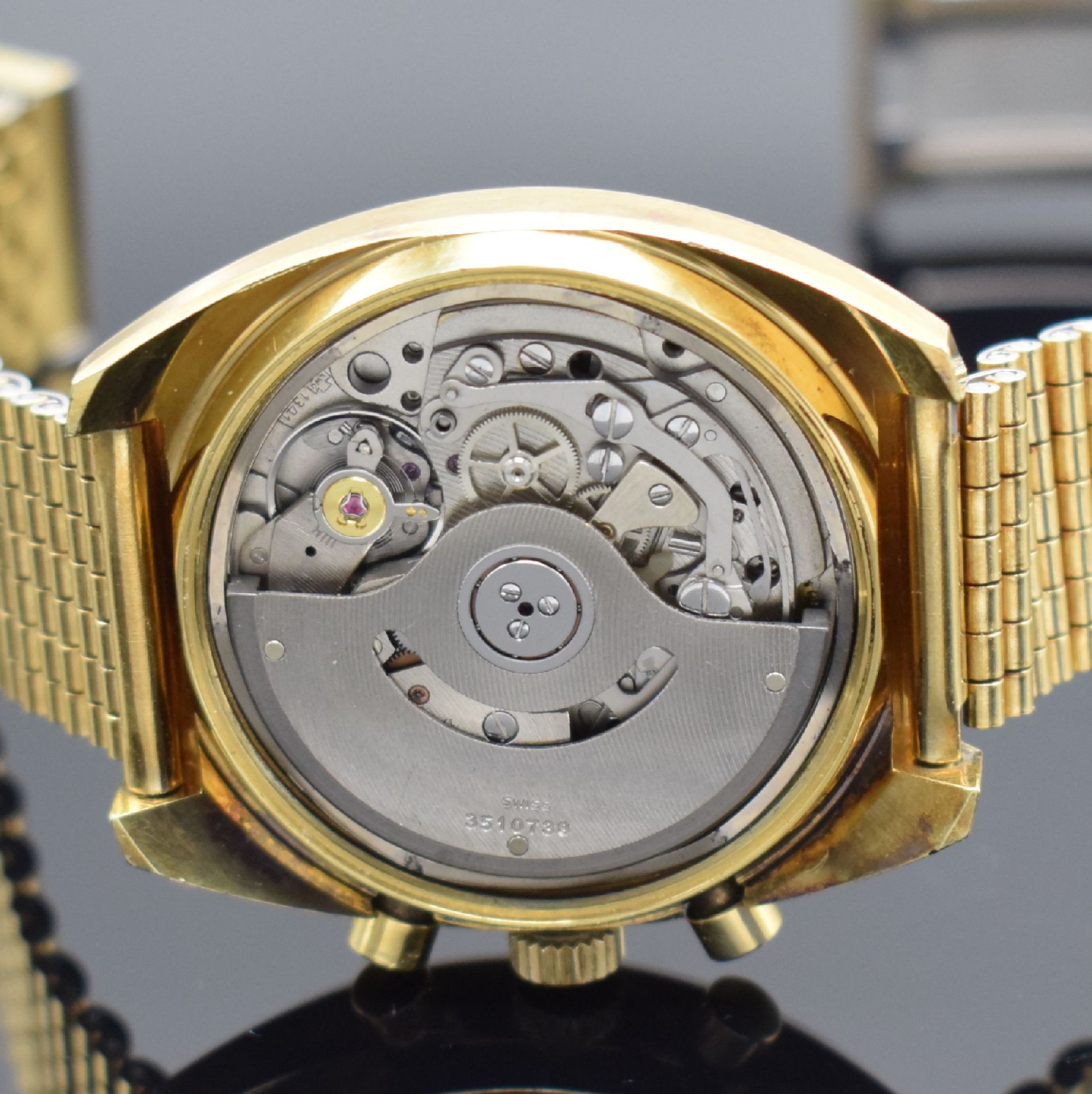 LEMANIA vergoldete Herrenarmbanduhr mit Chronograph, - Image 7 of 8