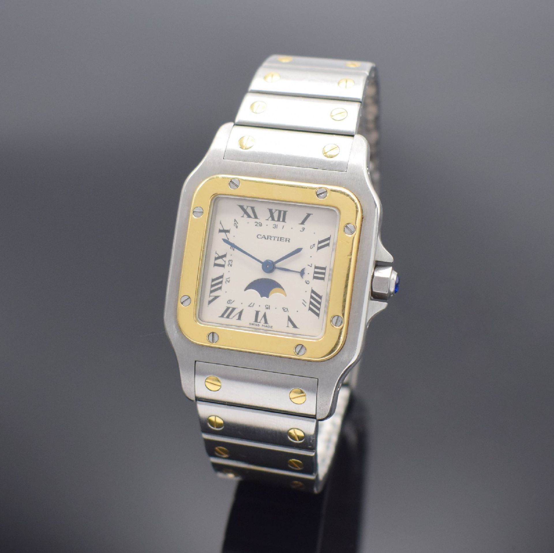 CARTIER Santos Herrenarmbanduhr in Stahl/Gold mit