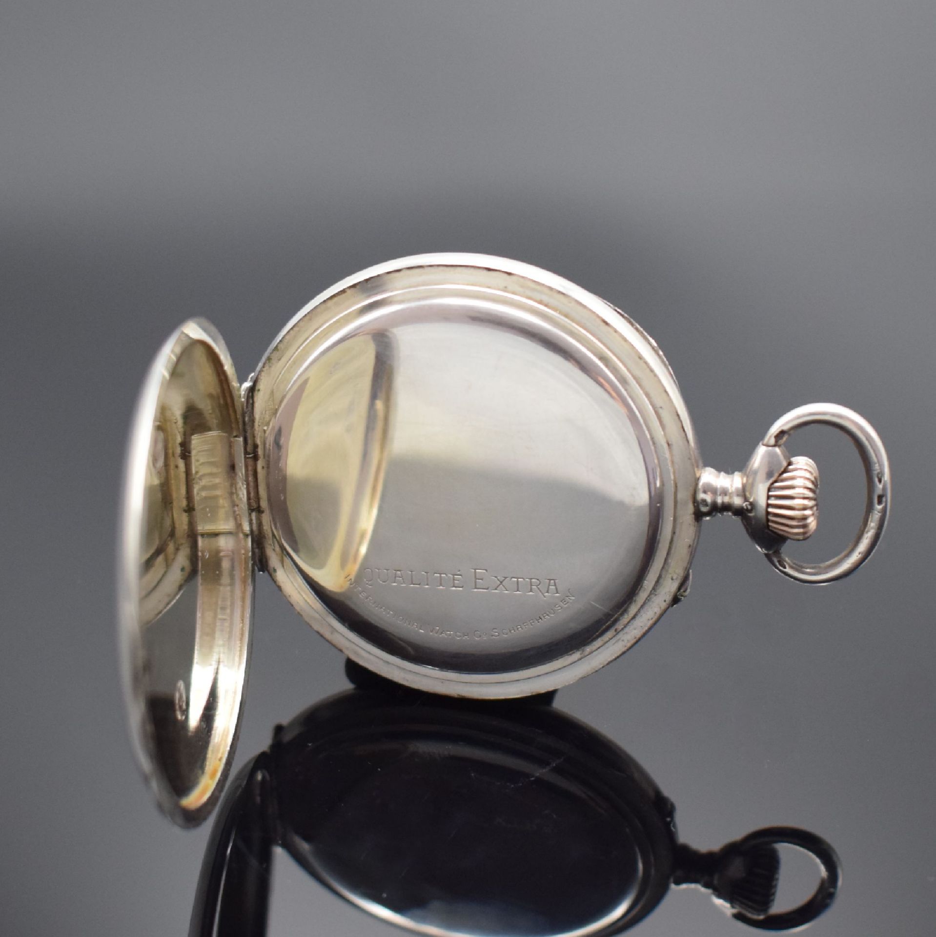 IWC 'Qualität Extra' seltene große Taschenuhr in Silber, - Bild 4 aus 6